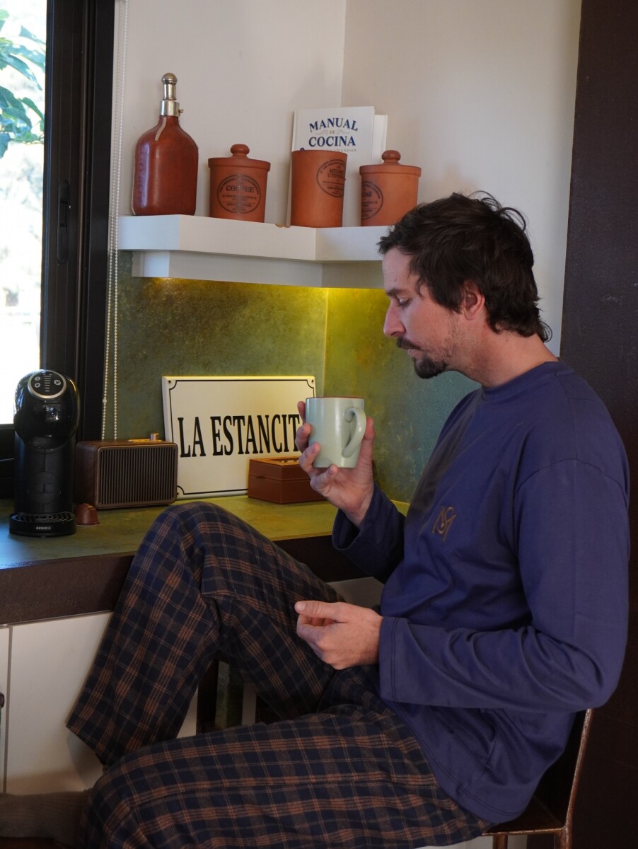 Sleepwalker Pijama Men - Chocolate / Azul 