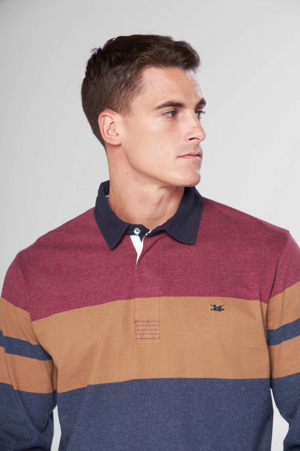 REMERA POLO RAYADA Bordo
