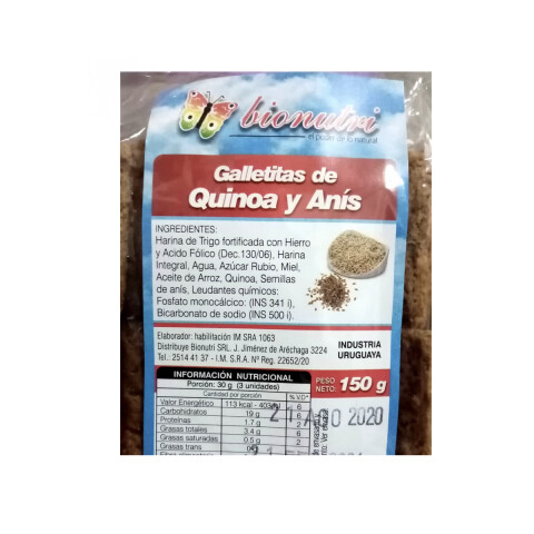 Galletas De Quinoa Y Anís Bionutri Galletas Quinoa Y Anis Bionutr