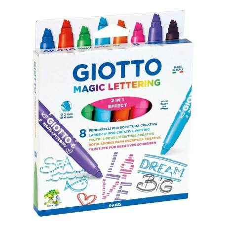 Marcadores Giotto Magic Lettering Efecto 2 En 1 Estuche 8 Marcadores Giotto Magic Lettering Efecto 2 En 1 Estuche 8