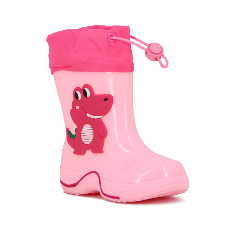 Macri Bota Lluvia Niños Dino Rosado