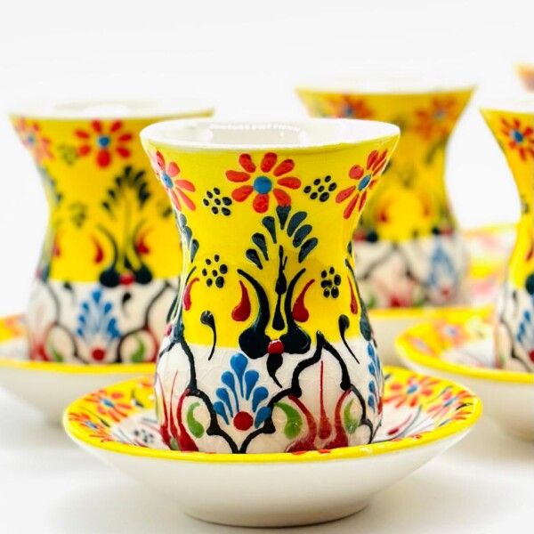 Vaso de té de cerámica X 1 Amarillo