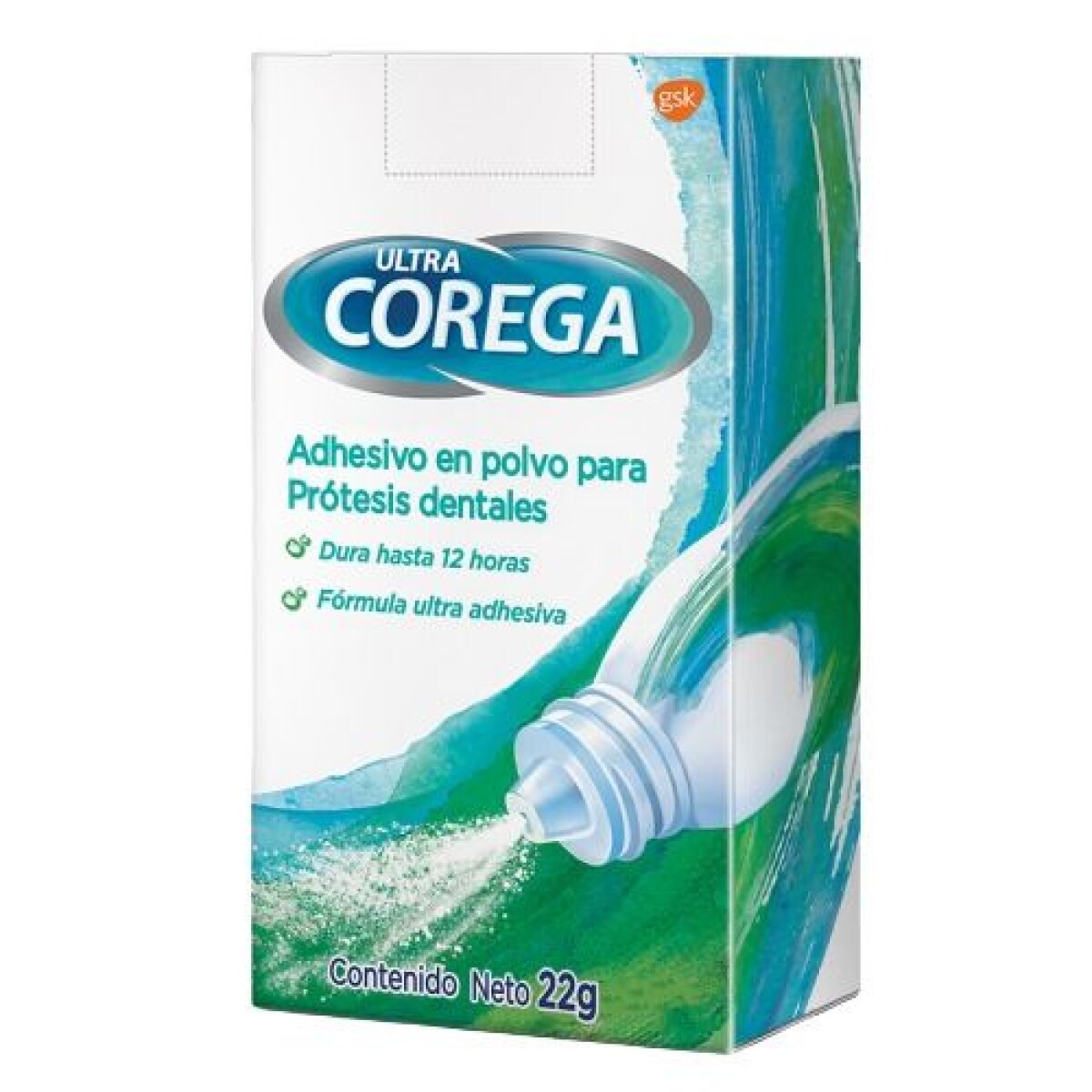 Corega Polvo Adhesivo para Prótesis Dentales 22 g – Fijación Segura y Duradera 