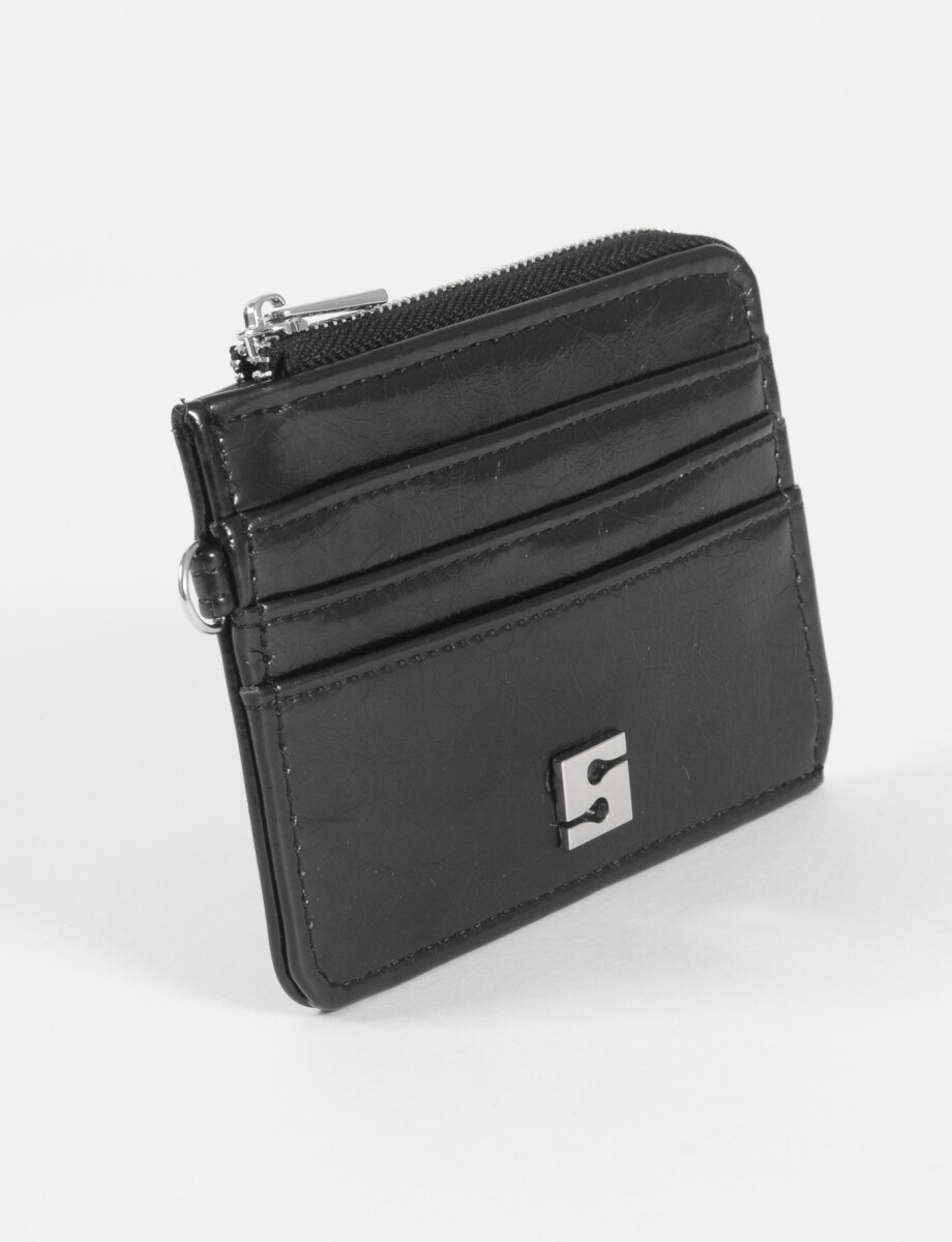 Tarjetero matelaseado shinny - negro 