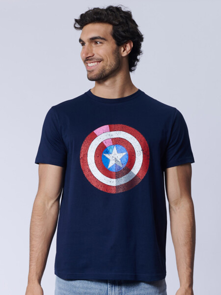 Remera Capitán América Azul Marino