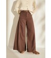 Pantalon Wide Xl Linen Ss26 Marron Ibarra
