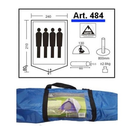 Carpa Igloo Arye con Sobretecho 4/5 Personas Carpa Igloo Arye con Sobretecho 4/5 Personas
