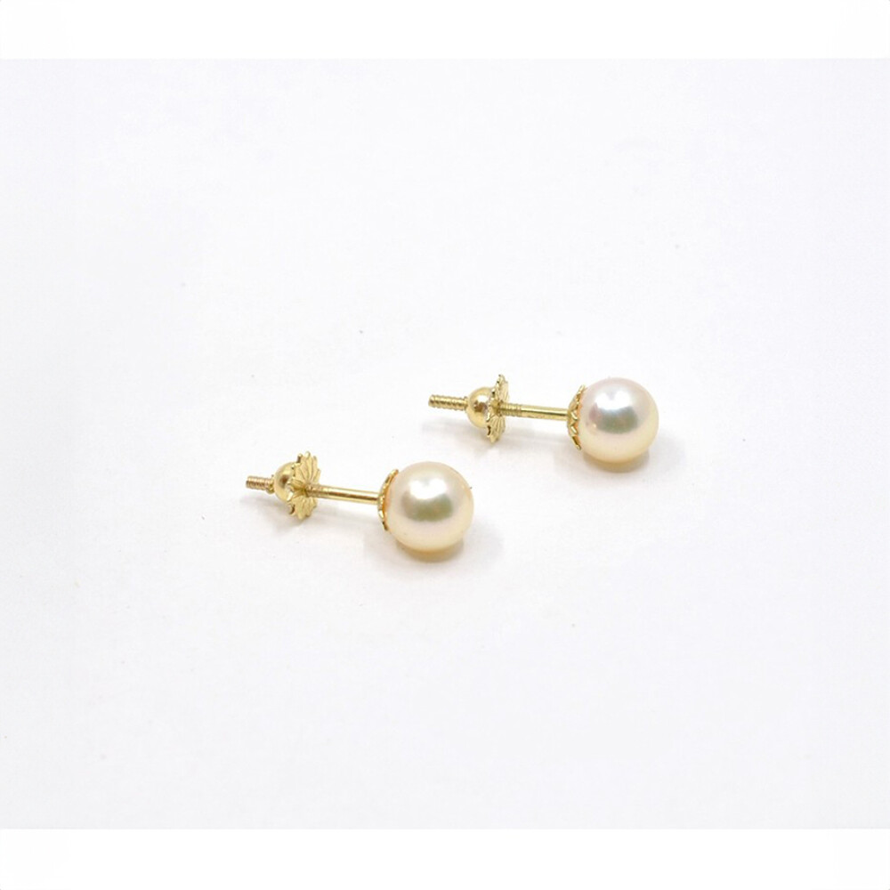 6 Mm Caravanas Oro 18K Y Perlas De Cultivo 6 Mm Caravanas Oro 18K Y Perlas De Cultivo