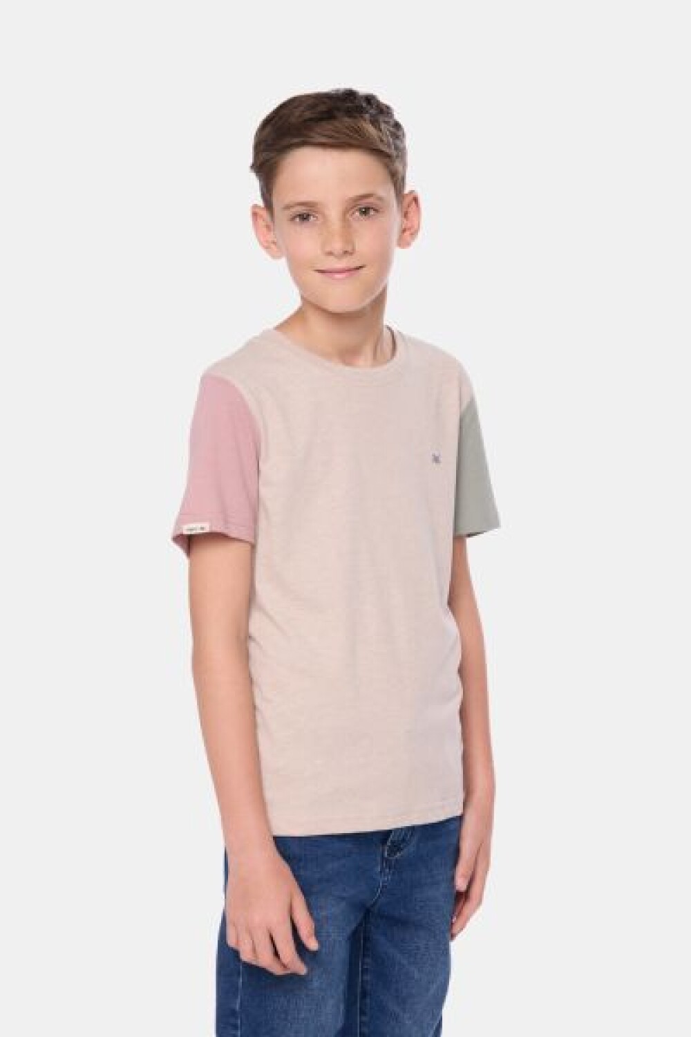 REMERA LISA COMBINADA Beige