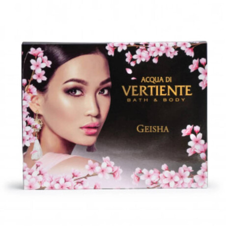 Estuche Vertiente Geisha Perfumero Body Lotion y Jabon Pack