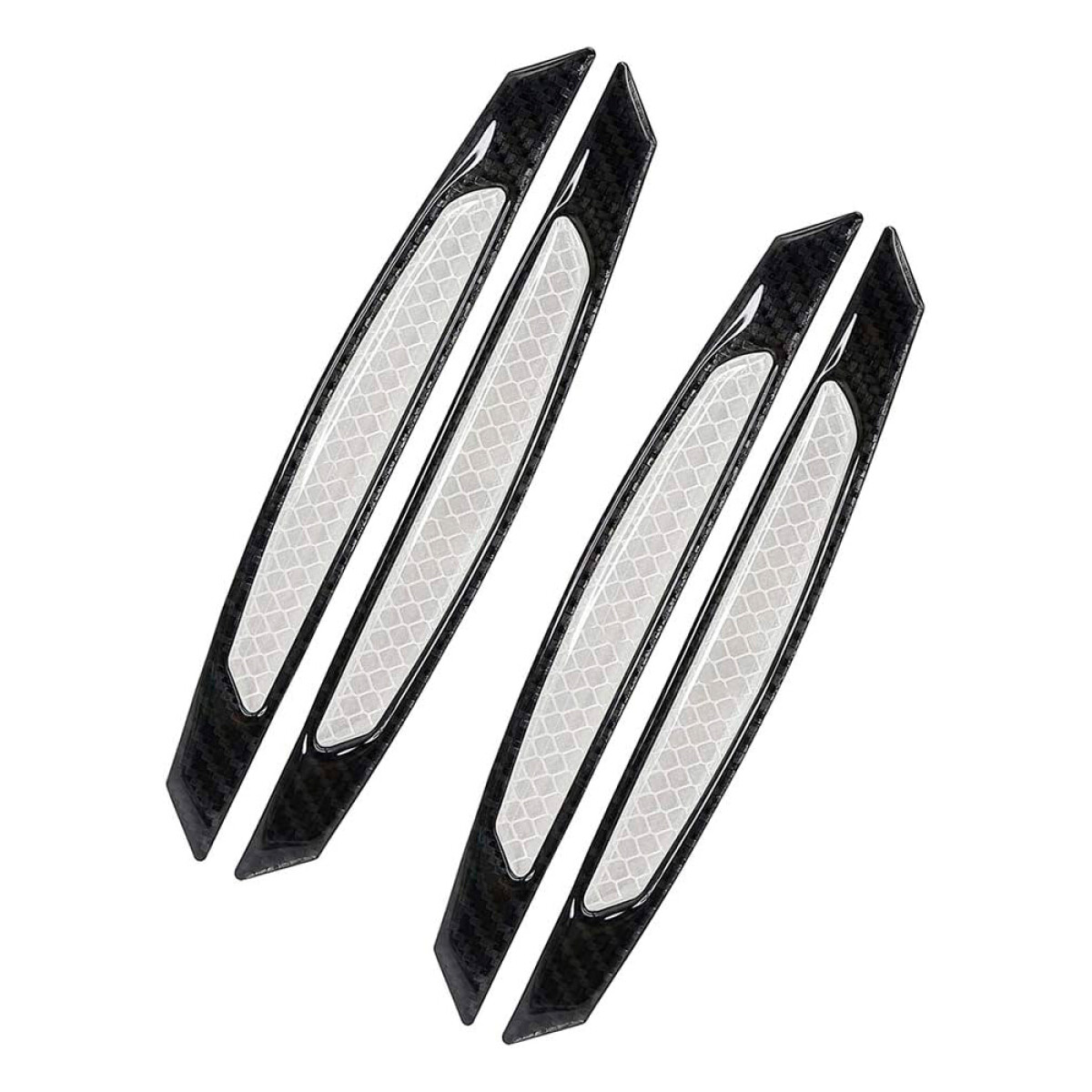 ACCESORIO EXTERIOR - JGO.4 PROTECTORES PUERTA 17X4CM CARBONO / BLANCO - 