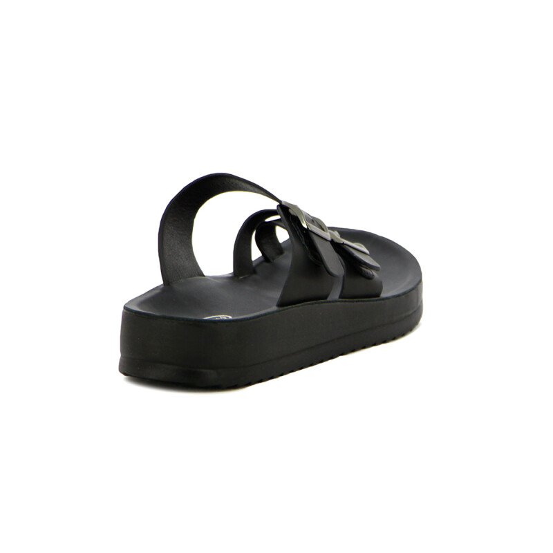 Sandalias Mujer Darkness Tira Cruzada Y Hebillas Negro