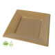 Plato Cuadrado Biodegradable x10 Und Dorado