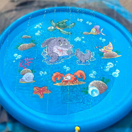 Piscina Inflable Niños Con Rociador De Agua 170 Cm Celeste1