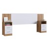 Respaldo Con Mesa De Luz Sommier Cabecera 2 Cajones - Ltc Respaldo Con Mesa De Luz Sommier Cabecera 2 Cajones - Ltc