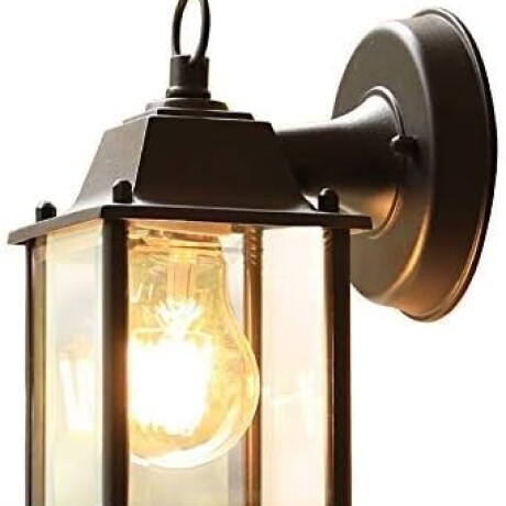 Aplique Farol Vintage Exterior/ Interior Pared Vidrio Negro Aplique Farol Vintage Exterior/ Interior Pared Vidrio Negro