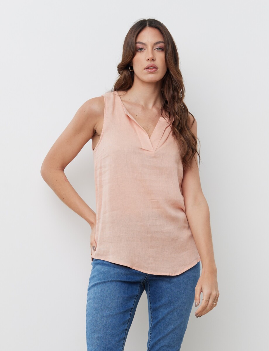 Musculosa Lino - Rosa Claro 