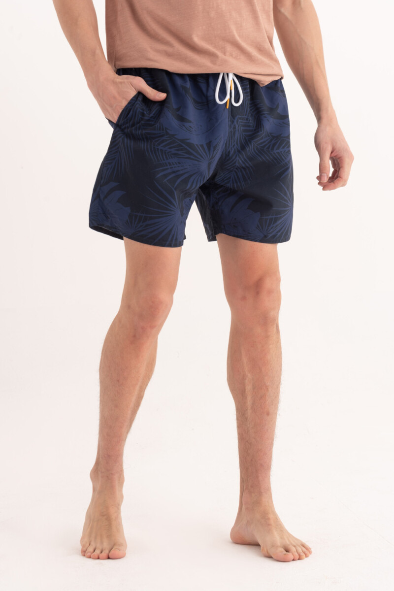 Short de baño estampado Tropical Azul
