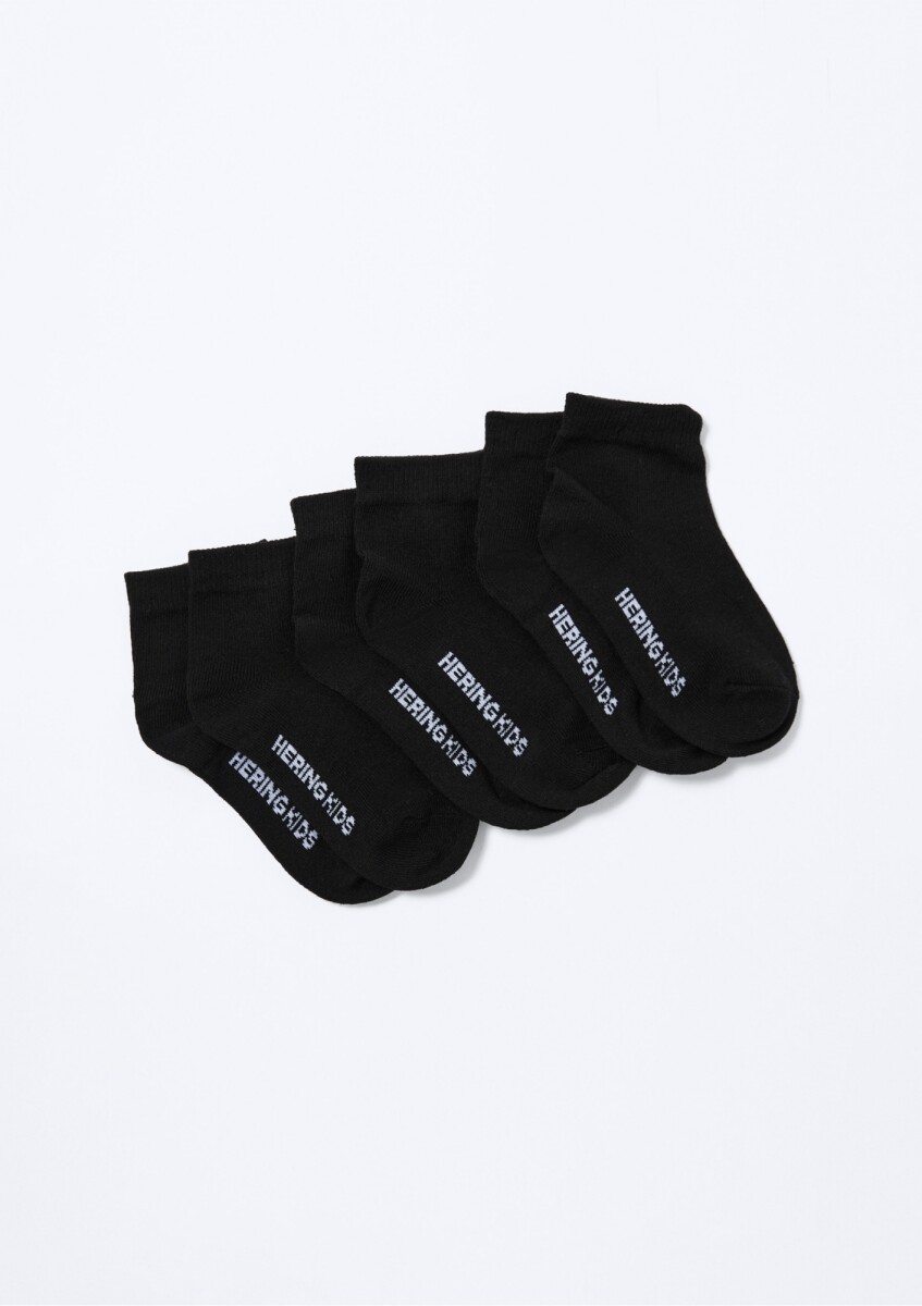 KIT DE 3 PARES DE MEDIAS UNISSEX - NEGRO 