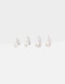 Aros Argollas Set Strass Set De Argollas Con Cubic - Plateado Rodio