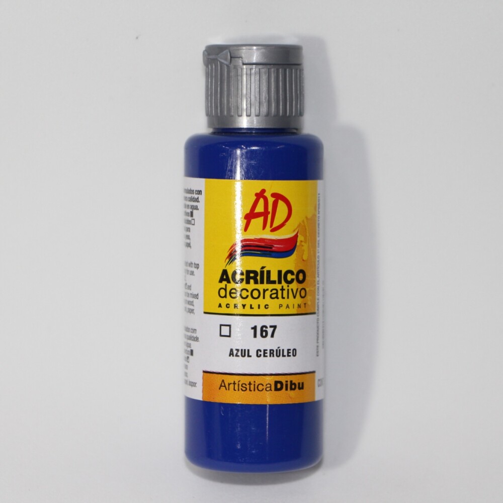 PINTURA ACRILICA ARTISTICA DIBU 60 ML. DIFERENTES COLORES COLOR AZUL CERULEO 167