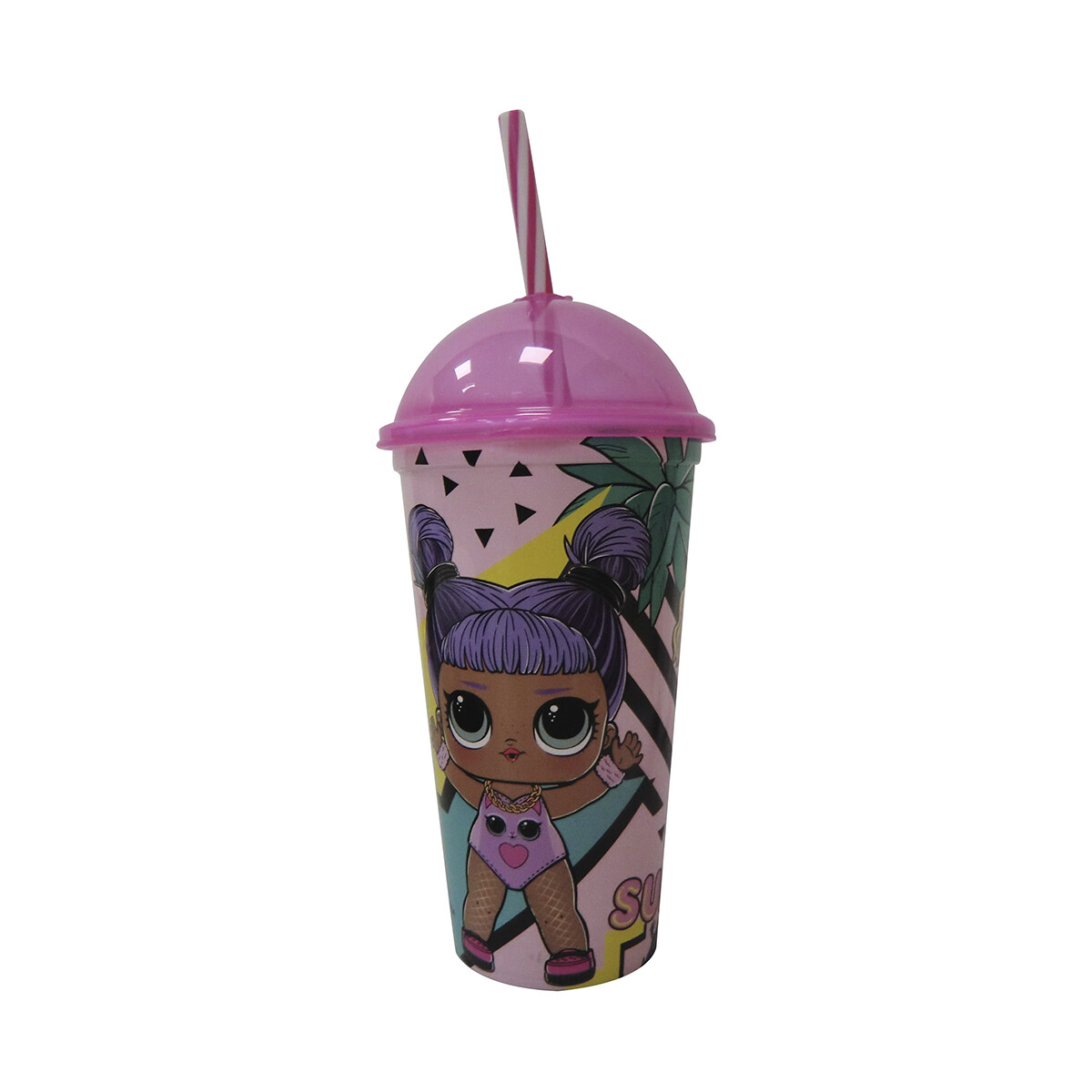 Vaso Plástico Milk Shake con Pajita LOL Surprise 500 ml 