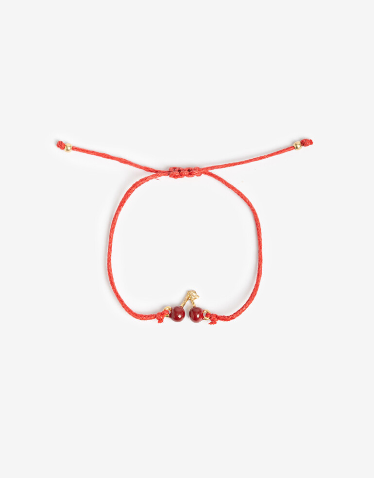 Pulseras Flexibles Color Pulsera Flexible Cordón Y Cereza - Dorado Oro Amarillo