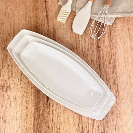 Fuente de Cerámica Blanca 35.5 cm x 15cm x 3cm Fuente de Cerámica Blanca 35.5 cm x 15cm x 3cm