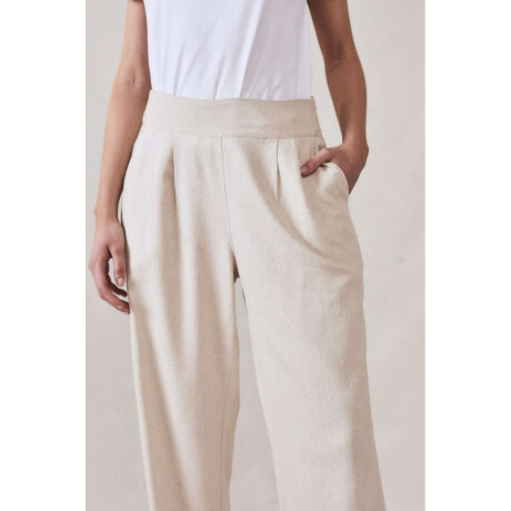 Pantalon Pinzado Lino Beige