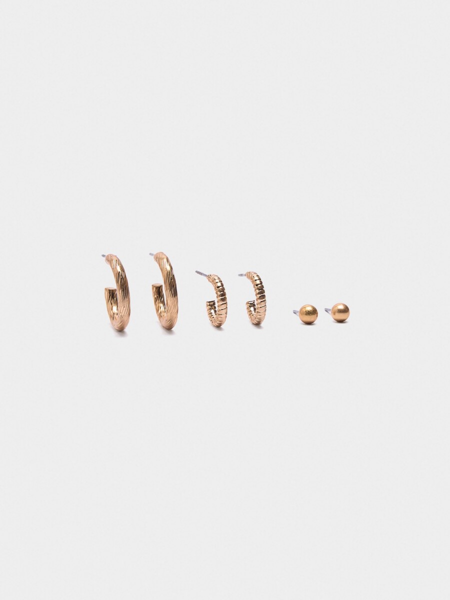 Set De Pendientes De Oro dorado