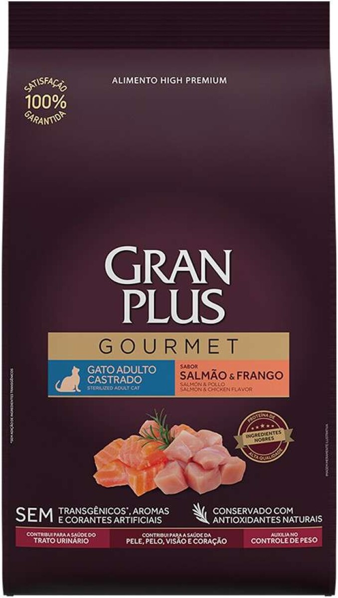 GRANPLUS GOURMET GATO ADULTO CASTRADO SALMON/POLLO 3 kg - Granplus Gourmet Gato Adulto Castrado Salmon/pollo 3 Kg 