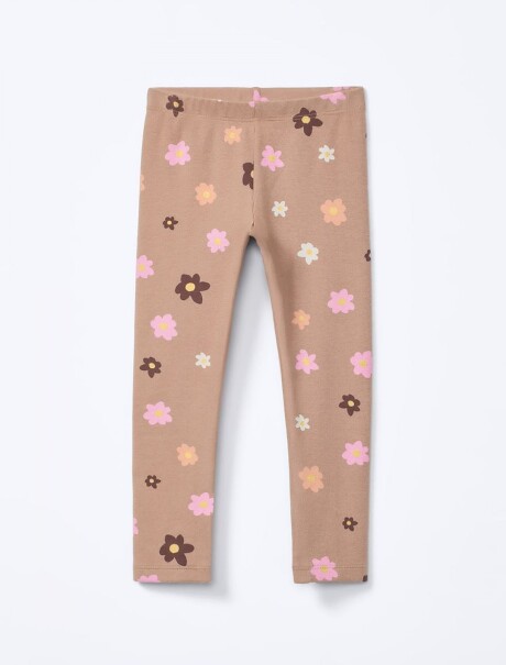 CALZA INFANTIL ESTAMPADA BEIGE