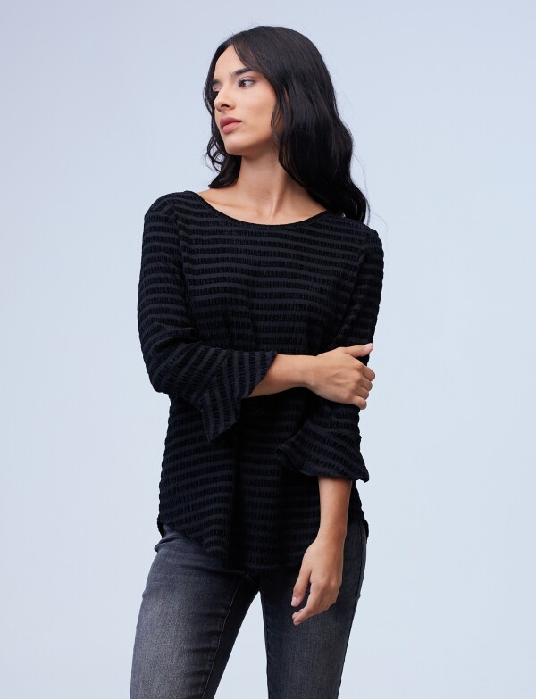 Blusa Manga Acampanada NEGRO
