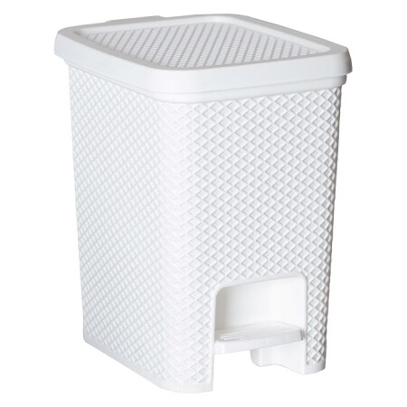PAPELERA CON PEDAL 12 LTS BLANCA Blanco