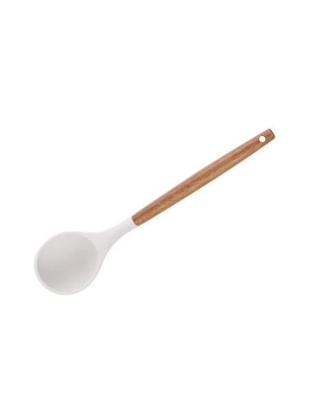 CUCHARON SILICONA MANGO ACACIA BLANCO 31CM CUCHARON SILICONA MANGO ACACIA BLANCO 31CM