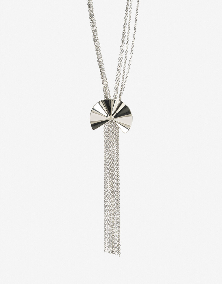 Collares Largos Metal Collar Largo De Metal - Plateado Rodio