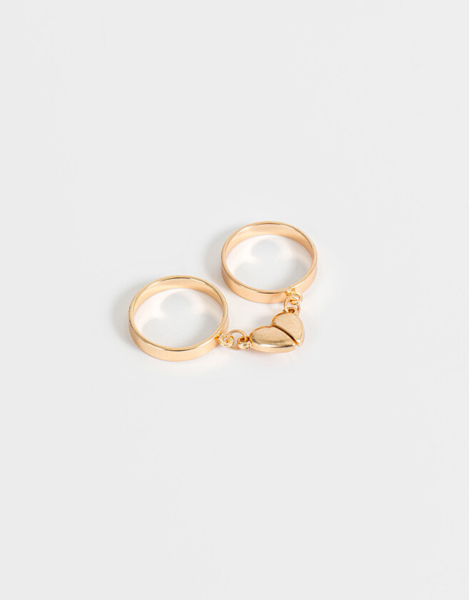 Sets Anillos Con corazón Set De Anillos Con Corazón - Dorado