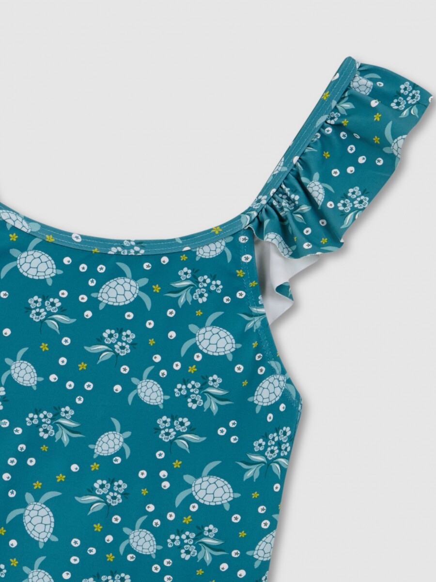 Bañador Estampado Tortugas Turquesa