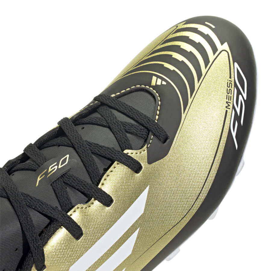 Championes Unisex Adidas Fútbol 11 F50 Club Messi MG Dorado - Negro - Blanco