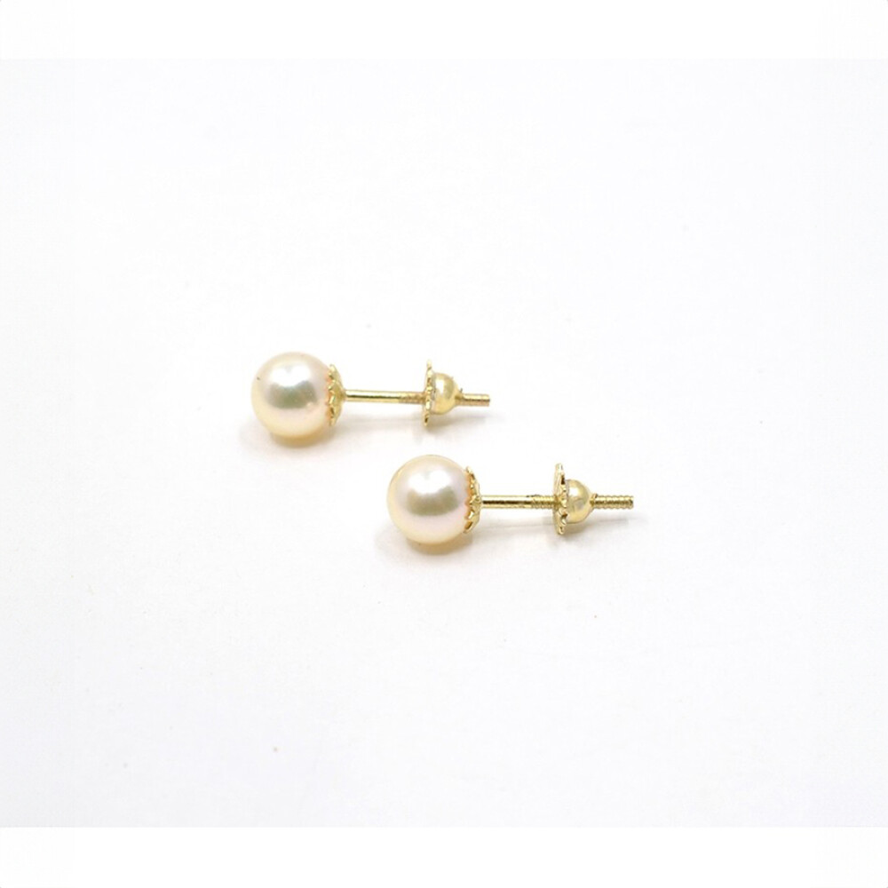 6 Mm Caravanas Oro 18K Y Perlas De Cultivo 6 Mm Caravanas Oro 18K Y Perlas De Cultivo