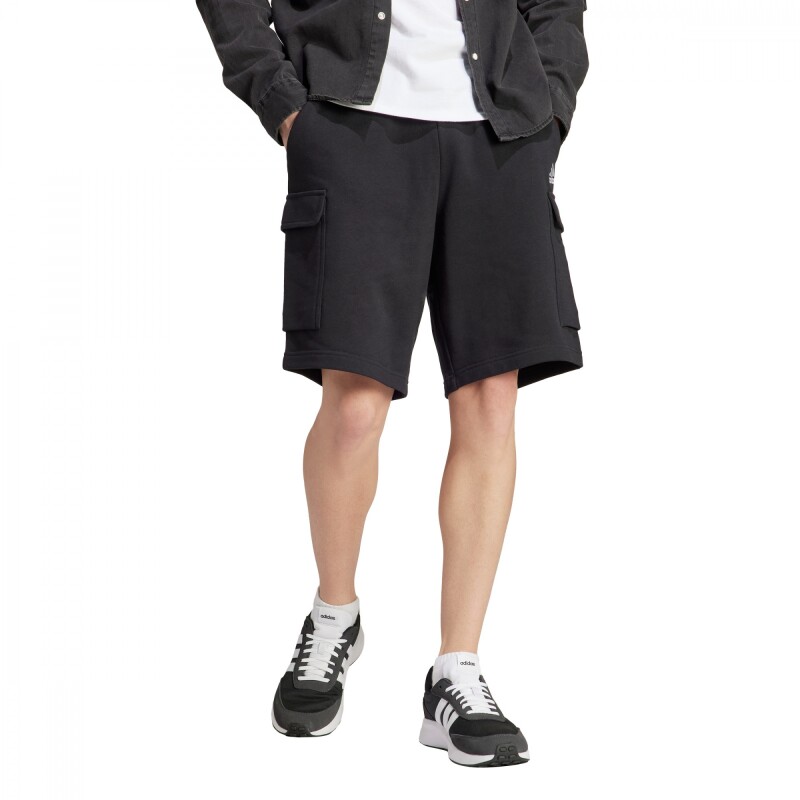 Pantalón Corto Essential French Terry Cargo de Hombre Negro