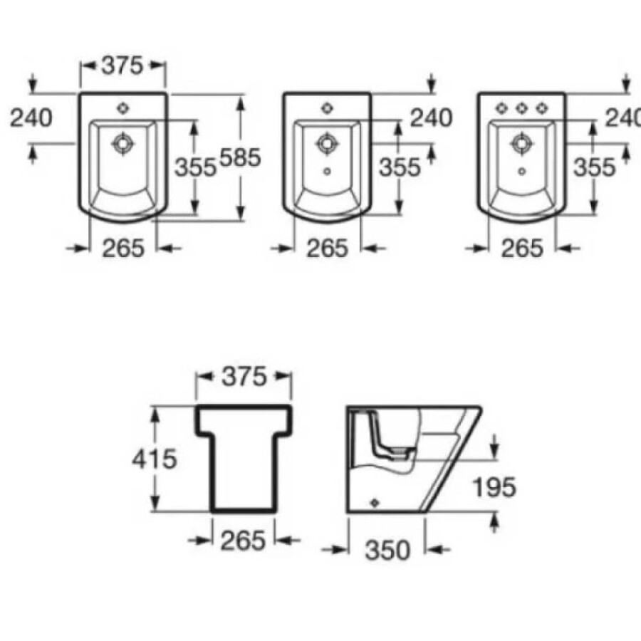 Bidet 3 agujeros Hall Bidet 3 agujeros Hall