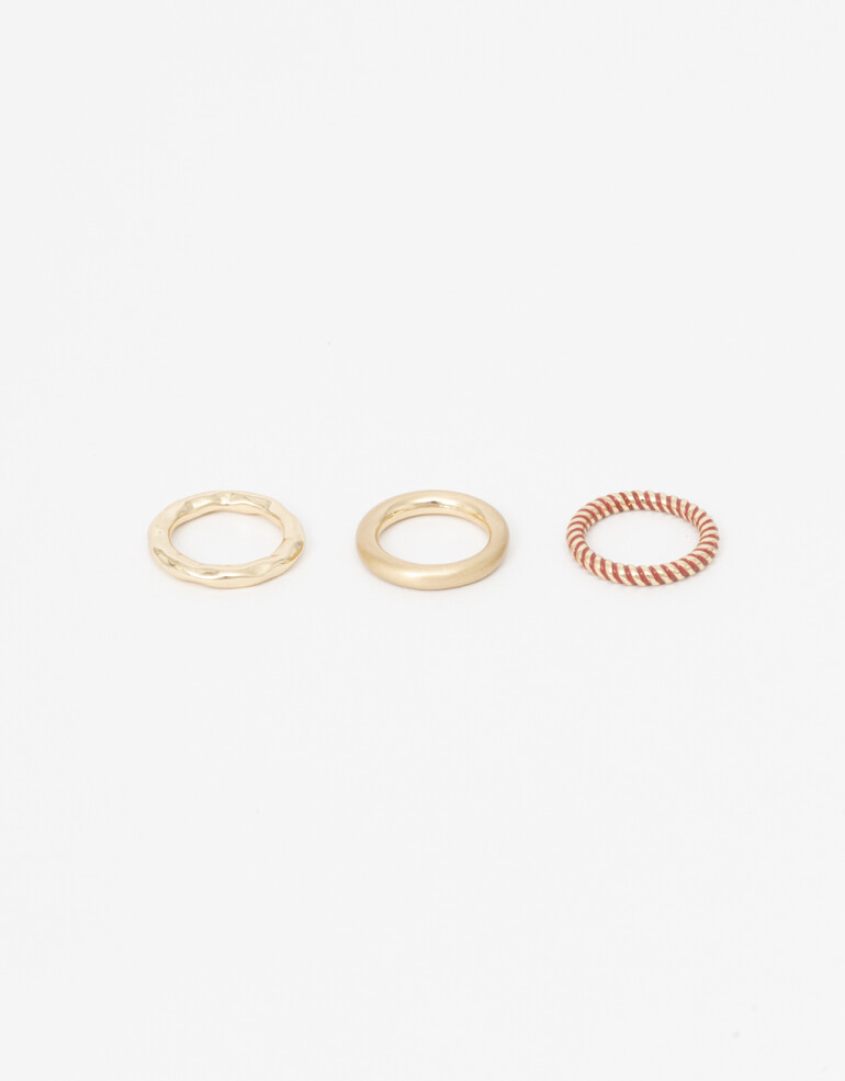 Sets Anillos Metal Set Anillos Metal Y Color - Dorado