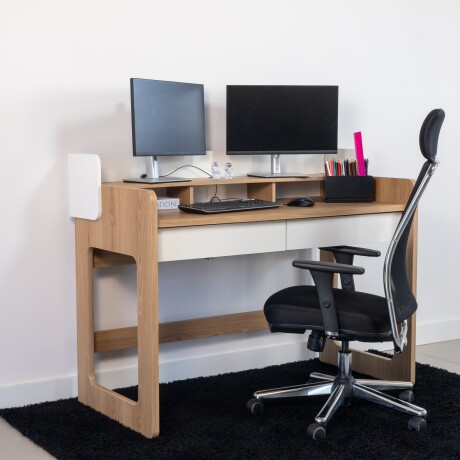 Escritorio Flexus 128 Blanco y Madera