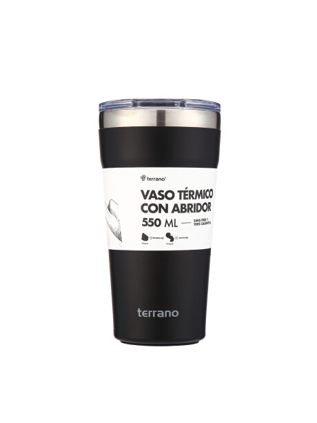 Vaso Acero Inox. 600mL. Negro