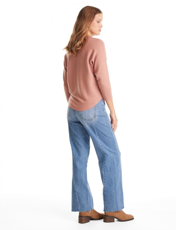 Buzo Dolman Ribs ROSA OSCURO