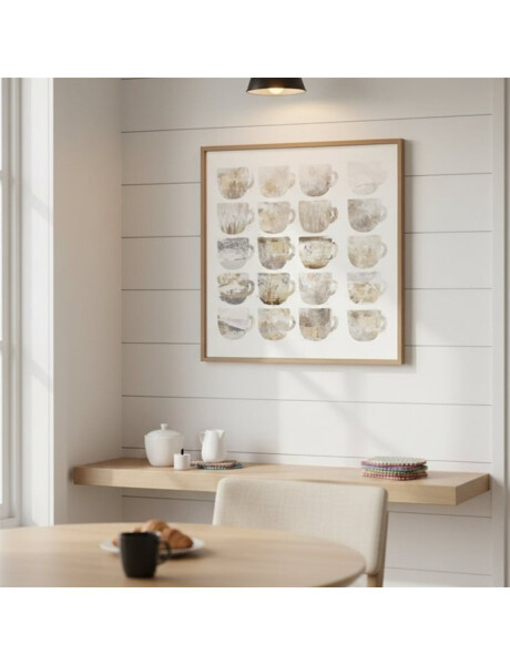 CUADRO CANVAS 40x40cm MARCO CAFÉ PASTELES CUADRO CANVAS 40x40cm MARCO CAFÉ PASTELES