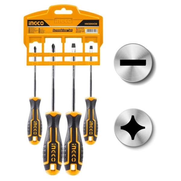 JUEGO 4 DESTORNILLADORES PRO HKSD0428 INGCO JUEGO 4 DESTORNILLADORES PRO HKSD0428 INGCO