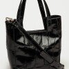 Mini Bag The Icon en cuero grabado big croco Negro