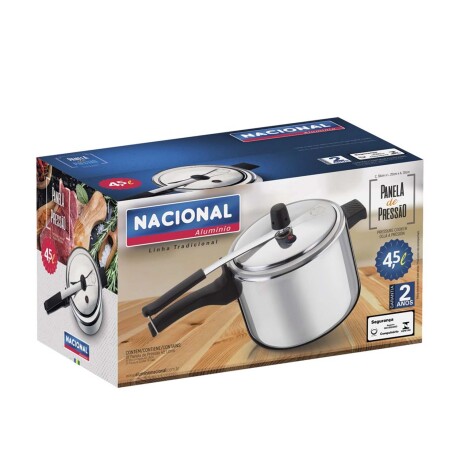 Olla Cacerola Presión 10Lt Ø24cm Esp. 2.3mm Pulida Aluminio Plateado